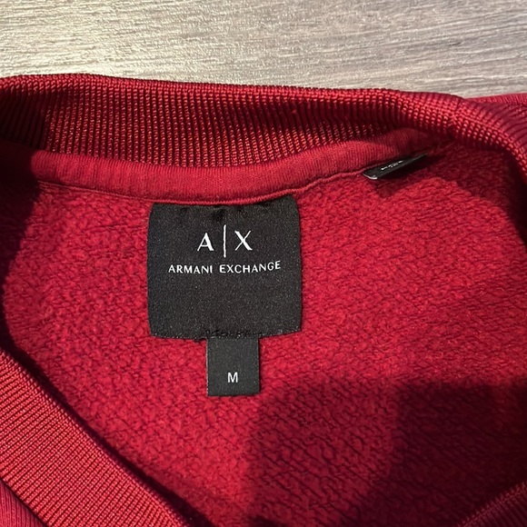 Armani Exchange embroidered red crew sweater - Picture 11 of 15